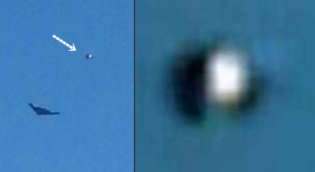 UFO spotted behind U.S. Stealth Bomber flying over Licking, Missouri Ufo%2Bstealth%2Bbomber%2Borb%2Bsphere