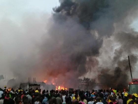 Graphic photos: Fire at Mile 12 'Diesel Black Market'  01