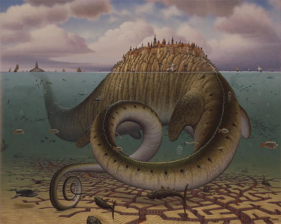  الفــــــــــــــن الســــــــريــالــي Yerkaland-surreal-paintings-of-Jacek-Yerka-7