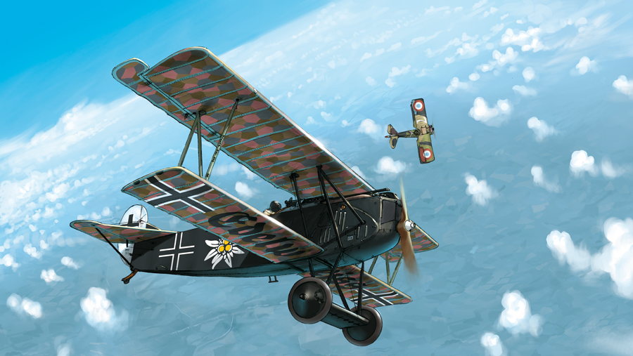 [BD WW1] LE PILOTE À L’EDELWEISS (Romain Hugault / Yann)     - Page 2 Fokker