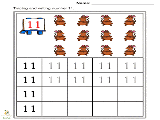 شيتات الأعداد فى اللغة الإنجليزية بالمراجعة KG1 للترمين جميع الأعداد بطريقة النقط للترمين   لأولى حضانة 10