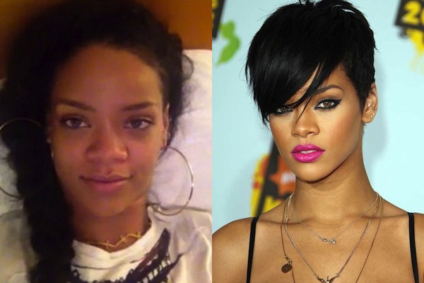 El post de las tías buenas sin maquillaje.....¿tías buenas? Rihanna-sin-maquillaje