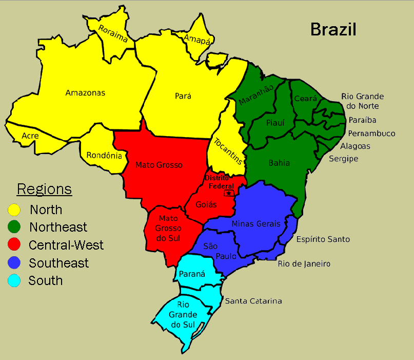 Brazil 101 Brazilmapbyregions300413