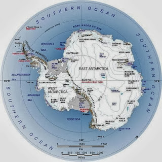 Volcán activo descubierto bajo capa de hielo de la Antártida Antarctica-map