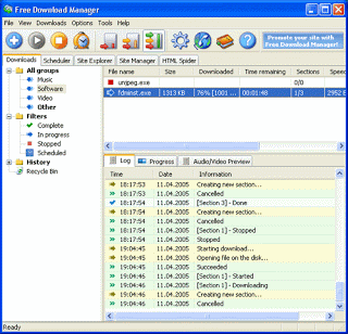 برنامج Free Download Manager 3.8 Beta 6 برنامج التحميل من الانترنت المجاني والسريع Freedm