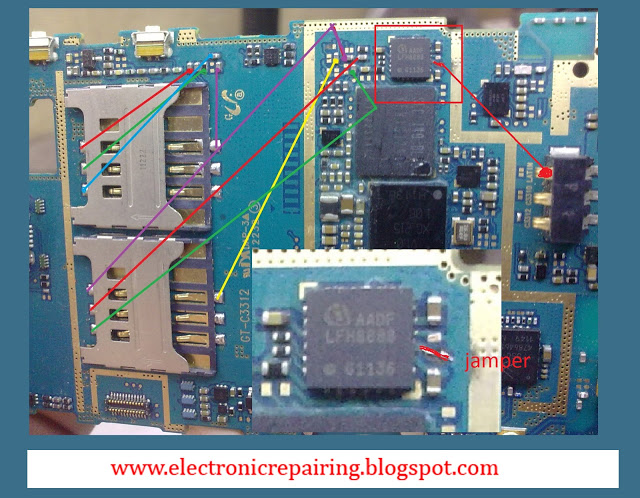 حل عطل ادخل البطاقة sim سامسونج c3312 Elec34