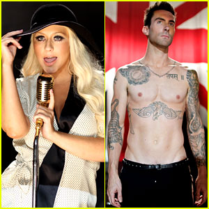 Adam Lavine: "Mi parte favorita de Moves Like Jagger  es la entrada de Christina." Christina-aguilera-moves-like-jagger-video-shoot-with-adam-levine