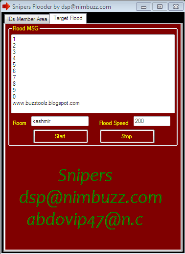 Snipers Flooder To make Your  Hang Rooms against your enemies by  dsp@nimbuzz.com 2