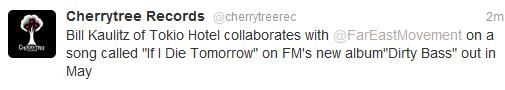 Cherrytree Confirma Colaboração do Bill Kaulitz com Far East Movement Omg