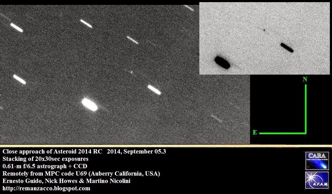 NASA: Asteroide 2014 RC pasó muy cerca de la Tierra 2014_RC_U69_05_Sep_2014