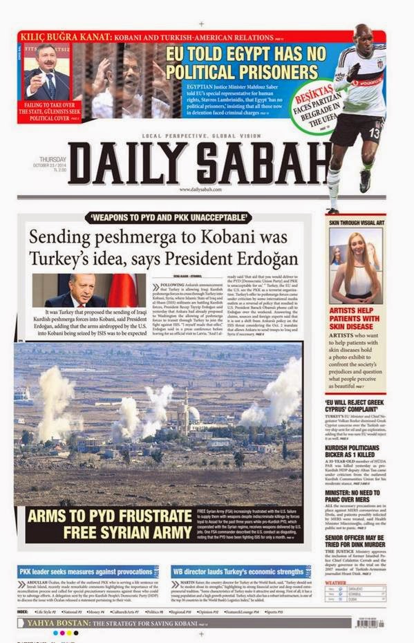 معركه عين العرب " كوباني "  - صفحة 3 Sending%2Bpeshmerga%2Bto%2BKobani%2Bwas%2BTurkish%2Bidea