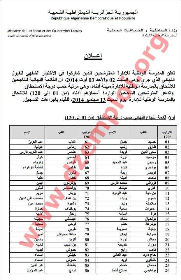  نتائج مسابقة الدخول للمدرسة الوطنية للإدارة 2014-2015 Ena%2B1