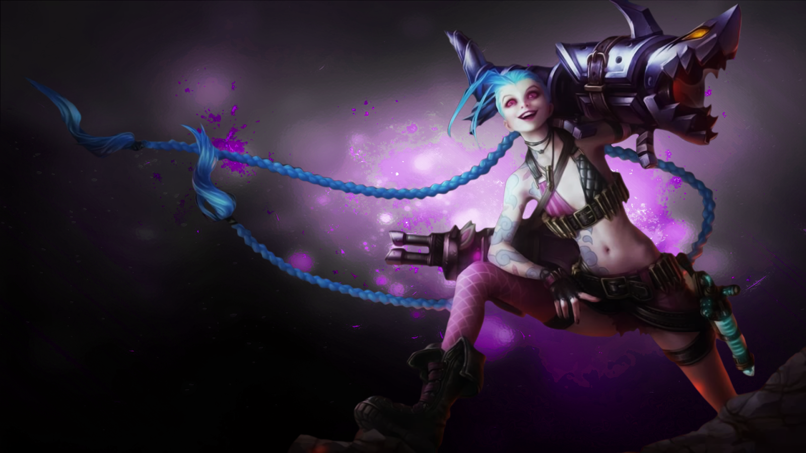 Characters and lore from the game JinX-League-of-Legends-Wallpaper-full-HD-Desktop-4