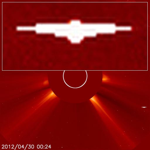 Ave Fenix .30 Abril 2012 . Para NASA nada , para nosotros y cualquiera que lo vea , incidencias no identificadas alrededor del Sol  12043000