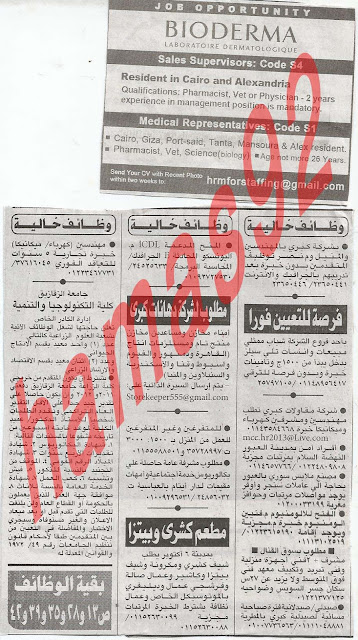 وظائف جريدة الاهرام الجمعة 22/2/2013 15
