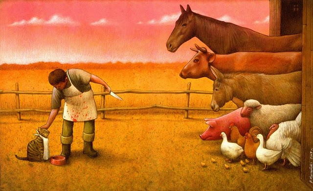  عجز لساني، فتكلمت ريشتي..رسومات تعبر عن قضايا عالمية  Meaningful-Pawel_Kuczynski_Drawings_06