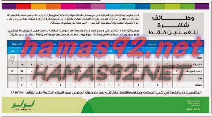 وظائف خالية من جريدة عمان سلطنة عمان الثلاثاء 10-03-2015 %D8%B9%D9%85%D8%A7%D9%86%2B1