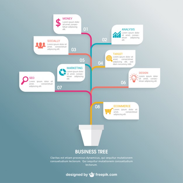 Polygonal infographic Business-tree-infographic_23-2147508783