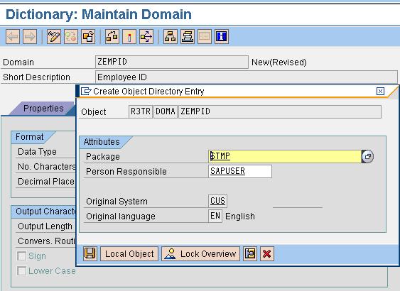 Creating domain step by step in SAP DM_3