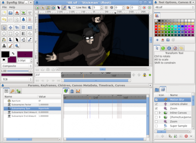 برنامج Synfig Studio لتصميم الرسوم المتحركة والفلاش مجانا Synfig%2BStudio-1