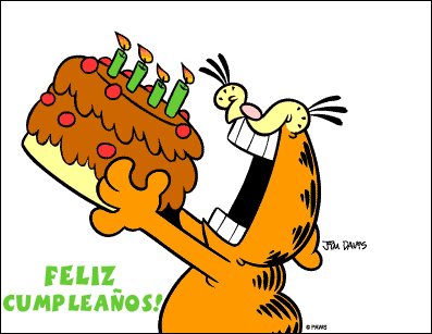 felicidades para orlyban Garfield-tarta