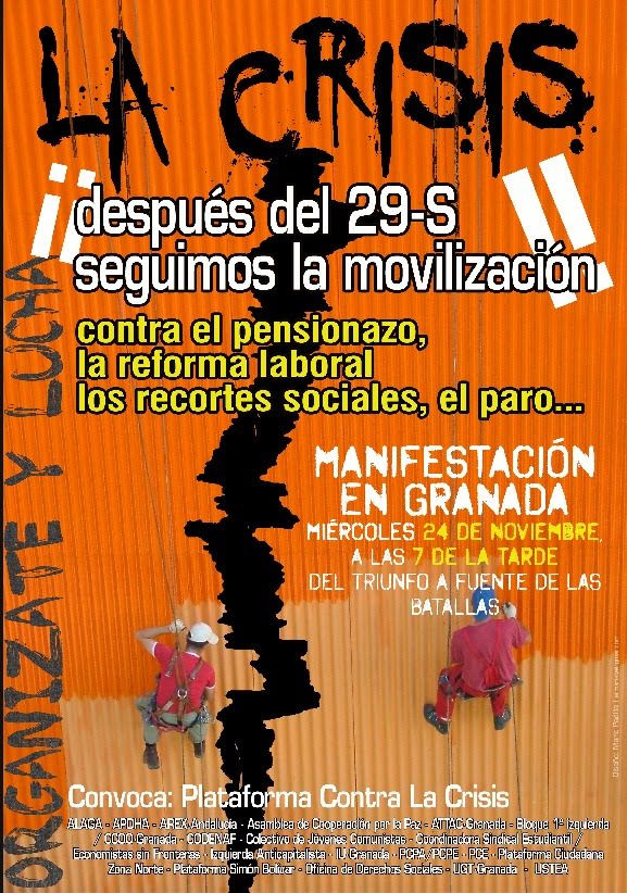 Manifestación el 18 de diciembre Cartelcrisisnoviembre