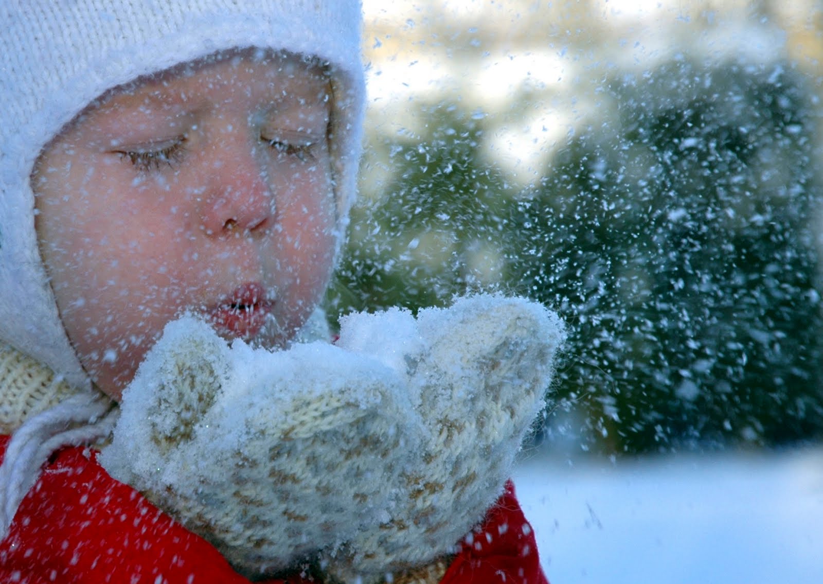 Снимки децата и снега Winter-child