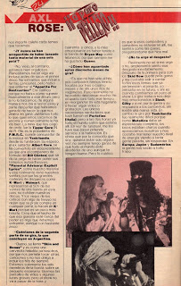 [Entrevista] Axl a puro pellejo (1993). Revista3