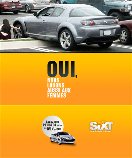 Argumentation au lycée : Peut-on étudier une publicité ? Sixt-locationfemmes