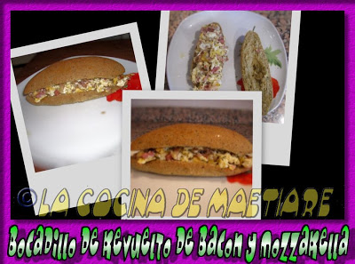 Bocadillo de revuelto de bacón y mozzarella  Collage3