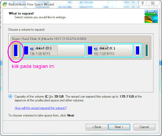 Menambah Volume Partisi C pada windows 7 Capture6