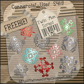 Shiny Silver Snowflakes - By: Twin Mom Scraps TMSCUSnowflakes