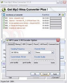 Free Mp3 Wma converter V1.8.0 Multilenguaje 3