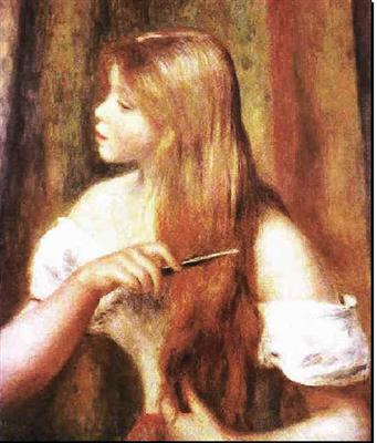 Jeune fille coiffant ses cheveux Renoir12