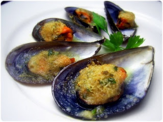 Mariscos - Petiscos Moules-gratinees