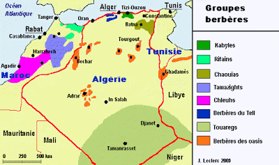 Légendes antiques et modernes sur les origines des Berbères Berberes-carte2