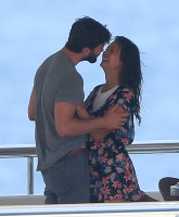 Nina Dobrev and Asustin Stowell enjoy the ocean off the cost the French Riviera (July 26) IdULw40x