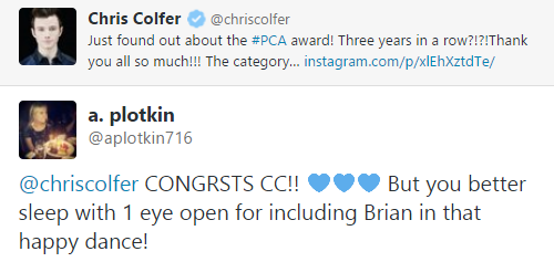 Chris Colfer Tweets - Page 13 Tumblr_nhuerorYYz1qe476yo1_500