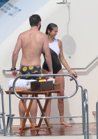 Nina Dobrev and Asustin Stowell enjoy the ocean off the cost the French Riviera (July 26) SvGHi549