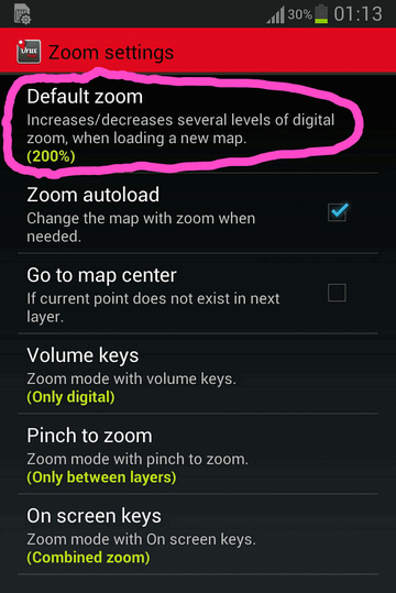 OruxMaps on a phone with HD screen  Oruxmaps.zoom.settings