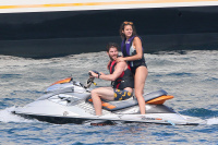 Nina Dobrev and Asustin Stowell enjoy the ocean off the cost the French Riviera (July 26) X0XrXSkX