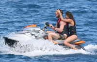 Nina Dobrev and Asustin Stowell enjoy the ocean off the cost the French Riviera (July 26) 951R5d7M