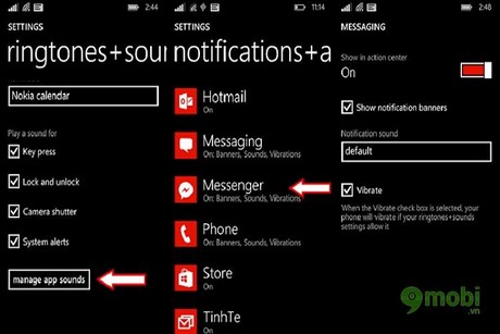 Ringtones + Sound thiết lập nhạc tin nhắn, email ở đâu trên Windows Phone 8.1? Ringtones-sound