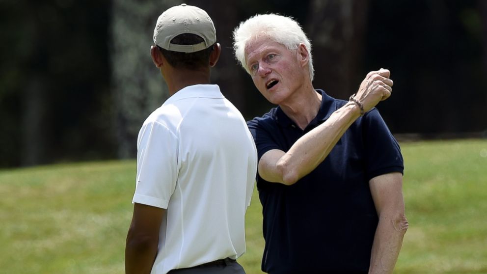 Bill looks rough.... AP_barack_obama_bill_cllinton_golf_jt_150815_16x9_992