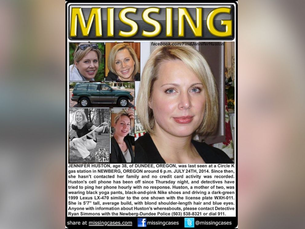 Jennifer Huston, 38, Missing Since Thursday, July 24, 2014 -- Dundee, OR HT_jennifer_huston_missing_2_sk_140728_4x3_992