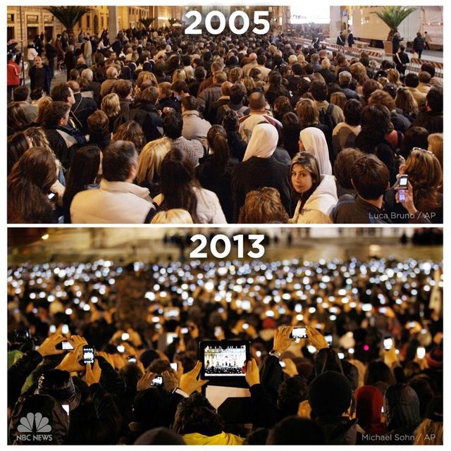 2013: Paroles, échanges, conversations, et révolution numérique Pape-foule-vatican-ipad-evolution-2005-2013