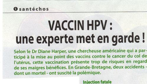 Cancer du col de l'utérus : Le Gardasil, vraiment dangereux ? VACCIN-HPV-1