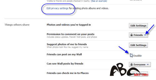 Thiết lập riêng tư trong Facebook Fblimit4