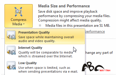 Giảm dung lượng tập tin trong Microsoft PowerPoint 2010 Pp2k4