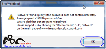 Cách tìm lại password mở file Word, Excel Passrecord5